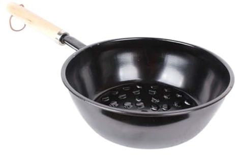 Storage Basket Charcoal Starters, Chimney Starter Safe Wood Handle BBQ Grill Tools Starter Pot Portable Outdoor Camping Barbecue Brazier Fire