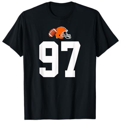 American Football Helmet Style Vintage Number 97 T-Shirt