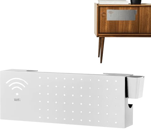 zjhukfmc Cache Boîtier Routeur WiFi,Organisateur Murale en Acier Carbone,Boîtier Mural pour Routeur - pour Câbles De Connexion Fils Électroniques Réseau Internet Prise Sortie Salon TV Bureau