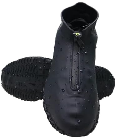 IKFGTJRE Vattentätt skoskydd vattentätt blixtlås silikon skoskydd regn stövlar unisex utomhus solid halkfri slitstark återanvändbar, Färg4, Small