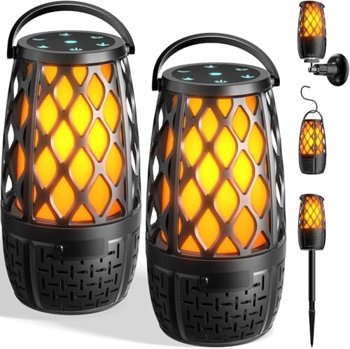 ANTPO 2-Pack Outdoor Speakers with Lights, Mens Gifts for Birthday,Waterproof Portable Bluetooth Speaker,HD Stereo Sound, Multi-Sync up to 100 Speakers Auto-Pairing for Patio/Pool/Camping Cool Gadgets
