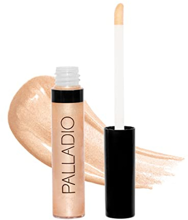 Palladio Lip Gloss, Non-Sticky Lip Gloss, Contains Vitamin E and Aloe, Offers Intense Color and Moisturization, Minimizes Lip Wrinkles, Softens Lips with Beautiful Shiny Finish, Champagne