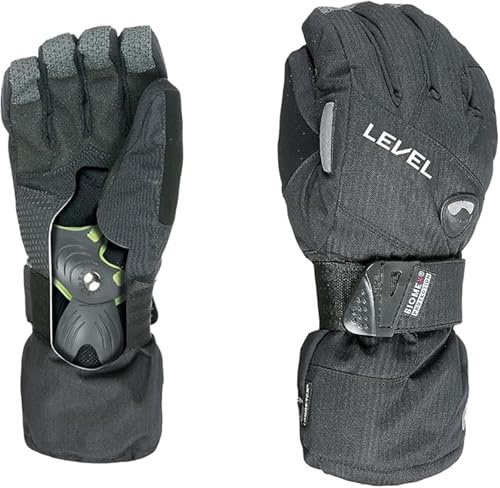 Level Half Pipe Gore-Tex - Snowboard Handschuhe, Thermohandschuhe Winter Herren mit Verstellbarem Riemen und Stulpe, Ski- und Winterhandschuhe Herren Wasserdicht, Atmungsaktiv für Snowboard - 1 Paar