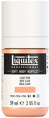 Liquitex 1959810 Professional Acrylfarbe Soft Body - Künstlerfarbe in cremiger deckender Konsistenz, hohe Pigmentierung, lichtecht & alterungsbeständig, 59ml Flasche - Rosa Hell