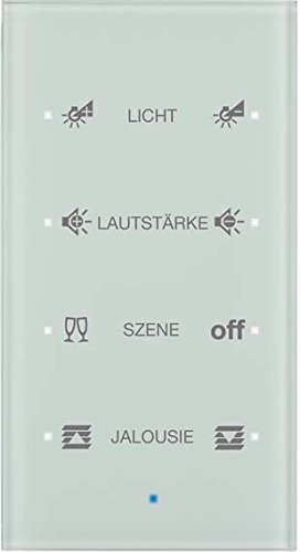 Sensor confort configurado, 4 fases, berker TS Sensor de hager, cristal, blanco polar