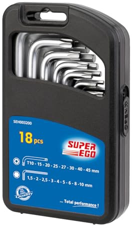 Super Ego SEH003200 SEH003200-Juego Llaves Allen + torx 18 pcs, Arándano