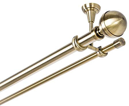 ASTA PER TENDA 25/16 mm 2 di Corsa Fissaggio a Soffitto antico di metallo in oro, 160