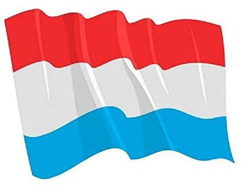 U24 Autoaufkleber wehende Flagge Luxemburg 8,5 x 6 cm