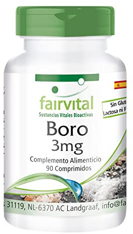 fairvital Bor 3mg Tabletten, 90 Tabletten, schluckfreundlich, VEGAN, Spurenelement aus Natriumtetraborat