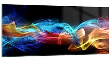 Decoracion Salon Abstracto aire colorido figura Vidrios decorativos 120x50cm Cuadro Sobre Vidrio Moderno Cocina Cuadros Pared Impresiones Impresión en Cristal Wall Art Prints Grande GAB120x50-2171