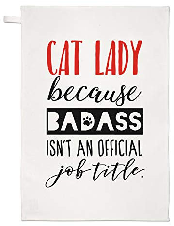 Gift Base Katze Damen Weil Badass Isn't an Offiziell Job Titel Geschirrtuch Spüllappen