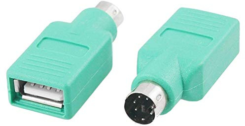 I59 Adapter PS2 PS/2 Stecker auf USB 2.0 Buchse Konverter für PC Maus Tastatur, ermöglicht den Anschluss von Maus oder Tastatur mit USB-Anschluss