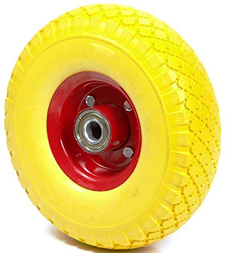 Topolenashop Ruota in Gomma Piena per Cariola e Carrello 4.10/3.50-4 – Portata 200 kg (260 LB) – Ruota Carrellino Completa con Cerchio in Ferro