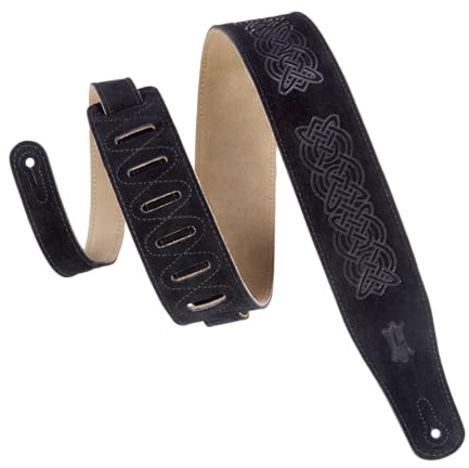 Levy's MS26CK-BLK Gitarrengurt Suede Leather Celtic Knot Emboss 2 1/2 - Black