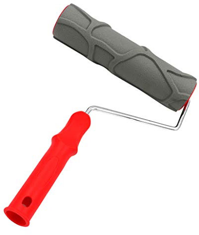 joyMerit Stein Muster Strukturwalze Musterwalze Reliefrolle Farbroller Wandkunst Malerrolle Pinsel Werkzeug Farbroller mit Kunststoffgriff