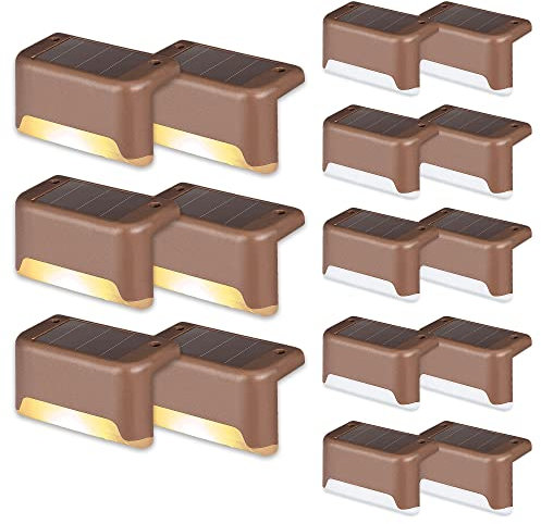 GIGALUMI Solarlampen für außen, Solar Deckleuchten, 16 Stück, wasserdichte, warmweiß, LED Gartenlampen für Garten dekoration, Terrasse, Treppen, Stufen, Zaun