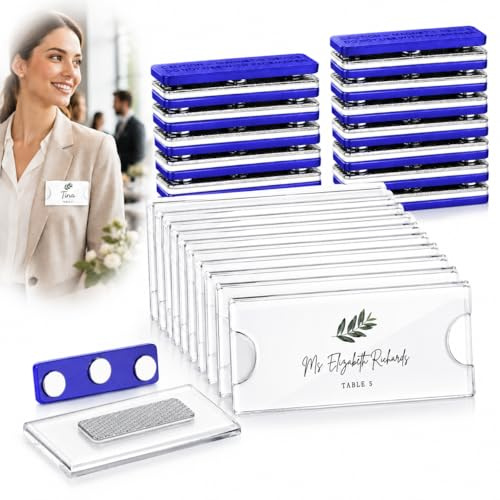 10 Pcs Namensschilder Magnetisch, Namensschilder Magnet, Namensschilder für kleidung, name plate für kleidung Ausweishalter, name tag mit 3-Punkt Selbstklebende Magnet