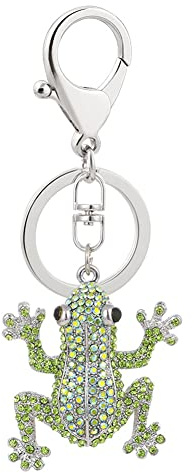 Asudaro Strass Schlüsselring Schlüssel Organizer, Diamant Frosch Schlüsselanhänger Funkelnde Schlüsselbund Taschen Anhänger Robuster Schlüsselanhänger Ring Schlüsselbund Charms Grün