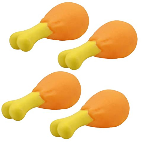 Stronrive À Mâcher pour Chiens, 4 Pièces Dentition pour Chien en Forme Pattes Poulet, Jouet Dentition pour Chiots Petites Et Moyennes Races