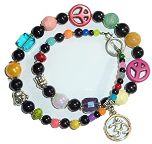 SSH-Design - Wickelarmband - HIPPIE BOHO IBIZA - schwarz & bunt -