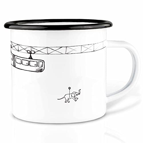 Ligarti Emaille Tasse (leicht & robust) | Camping Becher handveredelt in Deutschland | Teetasse für Weihnachten, Kaffeetasse, Emaillebecher | Christmas (XXL Emaille I 480, Tuffi)