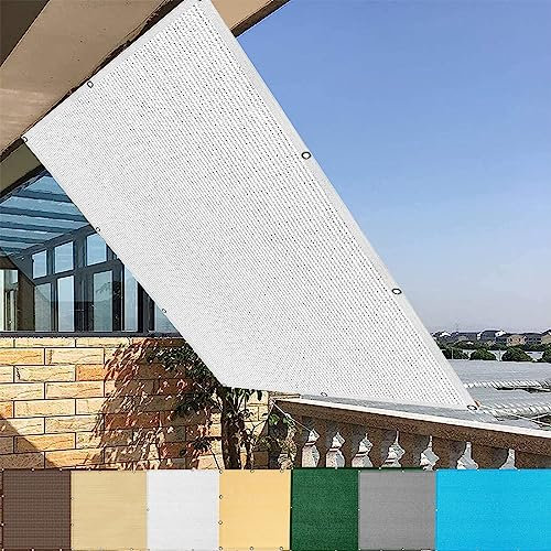 Recinzione Copertura per Balcone 55x250cm(22x98inch) Recinzione Copertura Schermante per Balcone Privacy Anti-UV Facile da Installare con Fascette e funi, Bianco