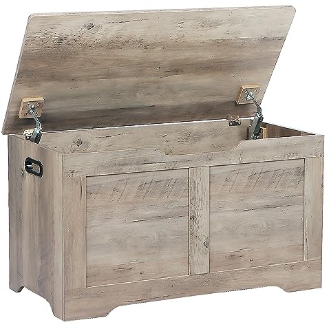 Timberer 31.5 Storage Chest, Wooden Storage Bench, Lift Top Toy Chest