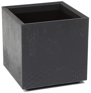 Kreher XL Pflanzkasten Karo in verschiedenen Formaten und Farben. Tolle Beton Optik in Grau oder Anthrazit! Aus robustem recyceltem Kunststoff! (36 Liter Anthrazit)