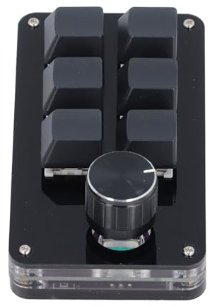 NOENNULL Programmazione Macro Pad, Tastiera da Gioco Meccanica Mini Macro Funzionamento Semplice 5 V 1 A Design Ergonomico Configurabile Interruttore Rosso Ampia Applicazione per i Media