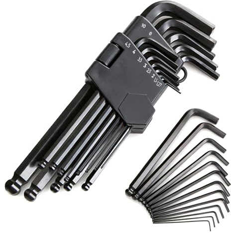 Roontin Inbusschlüssel Set 13tlg. inklusive Kugelkopf - Präzisionswerkzeug für Handwerker, Imbusschlüssel Satz von 1,27 mm bis 10 mm, Hochwertiger Winkelschlüsselsatz für Reparaturen und Montagen