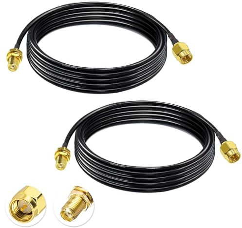 WLAN Antennenkabel, 2 Stück Koaxialkabel Kabel WiFi, SMA Kabel Koaxialkabel, SMA Stecker Auf SMA Buchse, Verlängerungskabel Für WLAN Antenne Repeater & Router/Antennenkabel Verlängerung 1m
