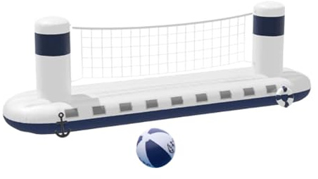 harayaa Aufblasbares Pool-Volleyball-Set, Sommer-Pool-Spiele, Spaß, leichtes aufblasbares Volleyballnetz für Kinder, Eltern, Outdoor, 300cmx75cmx90cm