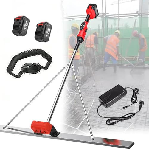Kit Vibrant pour Chape en béton Grattoir à béton électrique, kit Vibrant pour Chape en béton, Outil de Finition de Chape de Surface en béton à Lame 6000 TR/Min 150 cm/180 cm avec 2 x 25 000