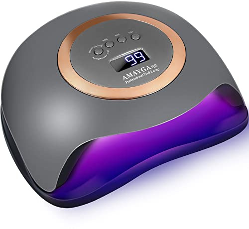 AMAYGA 168W LED UV Lampe Nageltrockner für Gel Nagellack,Auto-Sensor Aushärtelampe mit 4 Timer Einstellungen,Nagelwerkzeuge für Fingernagel und Zehennagel