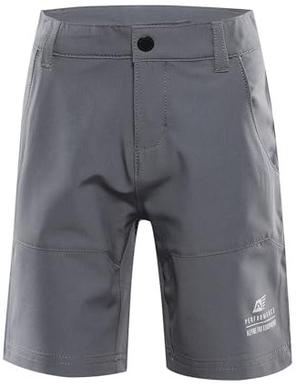 Alpine PRO Bako Kurze Hosen für Kindern, Outdoor Hosen, Kurze Sporthose für Jungen und Mädchen - Grau, 140-146