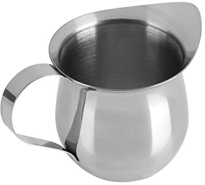 Pichet à Mousse de Lait en Acier Inoxydable, récipient pour mousse café, double paroi isolante pour Cappuccino et Latte (240 ml)