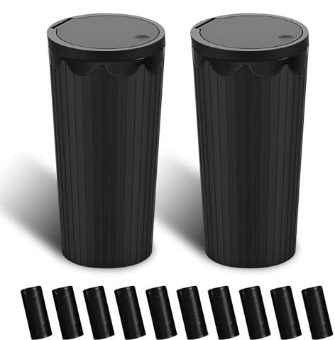 Casbomy Auto Mülleimer mit Pop Top Deckel - Tragbar, Wasserdicht und Geruchsdicht für Büros, Schlafzimmer