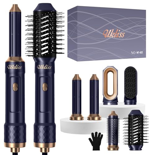 UKLISS Haarstyler 6 in 1, Hair Styler Set mit Air Auto-Wrap Hair Styler Lockenstab, Airbrush, Ionen Haartrockner, Stylingbürsten, Haarglätter Bürsten, Multistyler Geschenke Set für Frauen, Family
