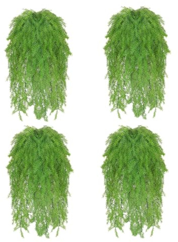 CNAFGBGG 4pcs/Set gefälschte Seetang 30,3 Zoll Länge Simulation Curly Künstliche Pflanzen Plastikkette von Perlenanlagen Künstliche Hochzeitsrequisiten Gefälschte Hängepflanze für Outdoor Decor