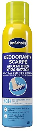 Dr. Scholl's, Deodorante Spray per Scarpe con Tecnologia Attiva sul Controllo degli Odori, Elimina e Protegge dai Cattivi Odori per 48h, Adatto ad Ogni Tipo di Scarpa, 1 Flaconi da 150 ml