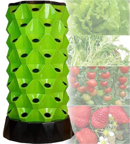 Hydroponic Growing Tower,Intelligent Hydroponic Planting Column,Vertical Hydroponic Tower,for Plants/Vegetable Multi-Layer Hydroponics Tower Growing Equipment,Green-8storeys