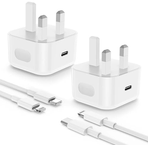 iPhone Charger Fast Charging, 2Pack 20W USB C Fast Charger Plug with 2M Type C to Lightning Charging Cable Lead Long for Apple iPhone 14 Pro Max/14 Plus/14/13 Pro/12 Mini/11/XS Max/XR/X/8/iPad Air