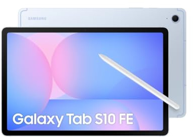 Samsung Galaxy Tab S10 FE con Book Cover Keyboard Slim, Android Tablet, Display 10.9' LCD, Wifi, RAM 8GB, 128GB, 8.000 mAh, S Pen, Android 15, IP68, Blue [Versione italiana]