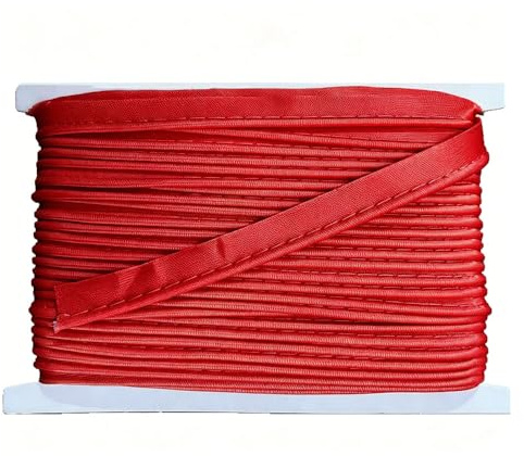 1.2cmx18m Polyester Piping Cord Trim Piping Bias Tape Lip Cord Red Binding Piped Trim for Sewing Clothing Trimming