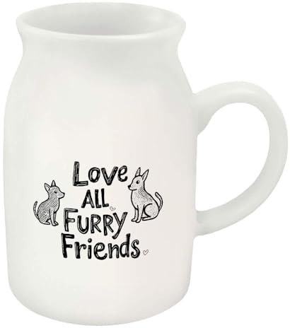 Azeeda 300ml 'Love All Furry Friends with Dogs' Ceramic Milk Jug (MJ00017557)