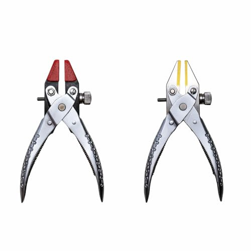 Set of 2 Adjustable Screw Parallel Action Pliers | 140mm Flat Nose Nylon Brass Jaw
