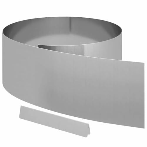 vidaXL Bordure de Pelouse 4 pcs Argent 450 x 0,05 x 15 cm, Jardin et terrasse, Bordures Modernes pour espaces extérieurs, clôture pour Plantes, Style élégant de Jardin, décor de Paysage