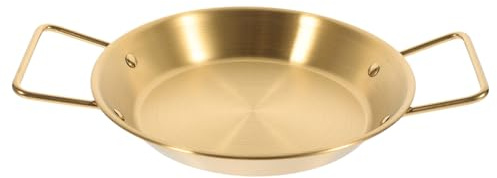 HLRTBCN 1pc Non-Stick Stainless Steel Frying Pan Golden Cooking Pan for Eggs Pancakes and Grilled Fish Household Binaural Saucepan for Induction Cookers Aqiong