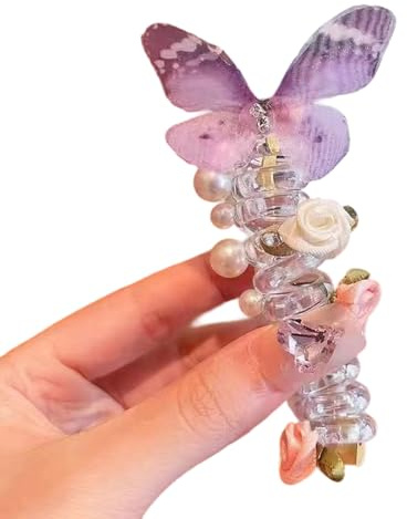 kokdid Weiche elastische Spiralen, Haargummi, bunt, Telefonkabel, Haargummis für Damen und Mädchen, langes Haar, Pferdeschwanz-Zubehör