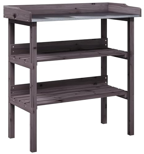 Eleganz Table de plantation en bois de sapin massif 78 x 38 x 82,5 cm avec étagères - Établi de jardin stable pour l'entretien et le stockage des plantes